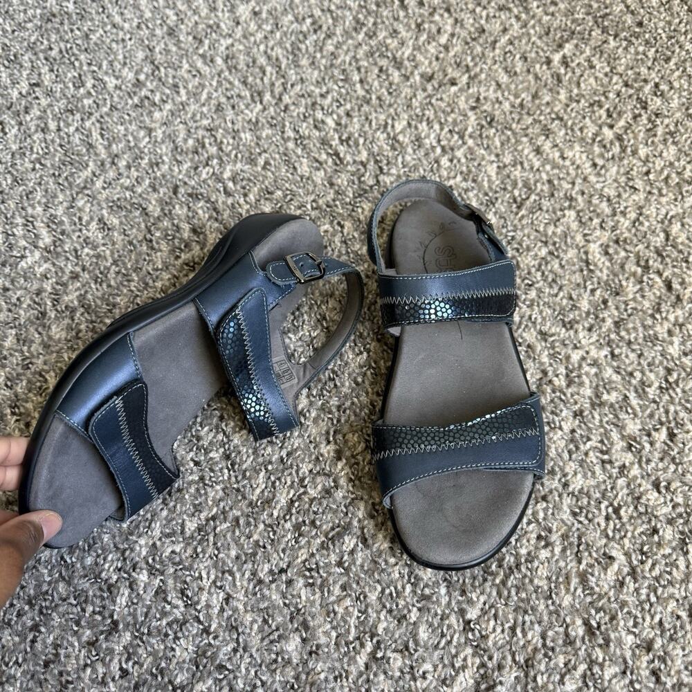 SAS Women's Nudu Sandals 8 W Blue Adjustable Comfort Casual Summer